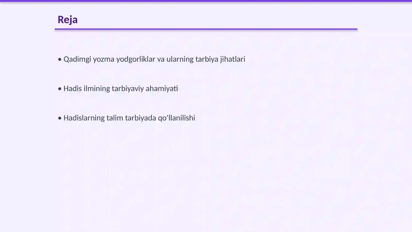 Qadimgi yozma yodgorliklarga talim tarbiya masalalarini.Hadis ilmi va uning tarbiyaviy ahamiyati 2