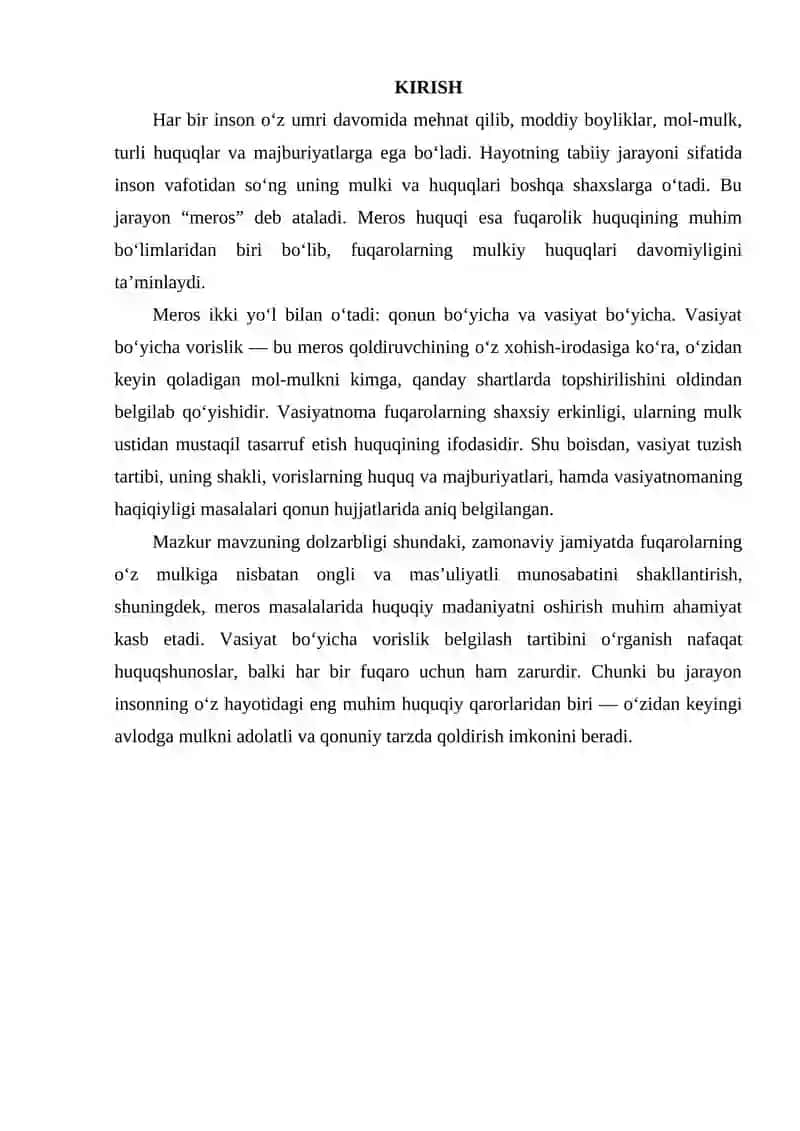 VASIYAT BO’YICHA VORISLIK BELGILASH TARTIBI 2