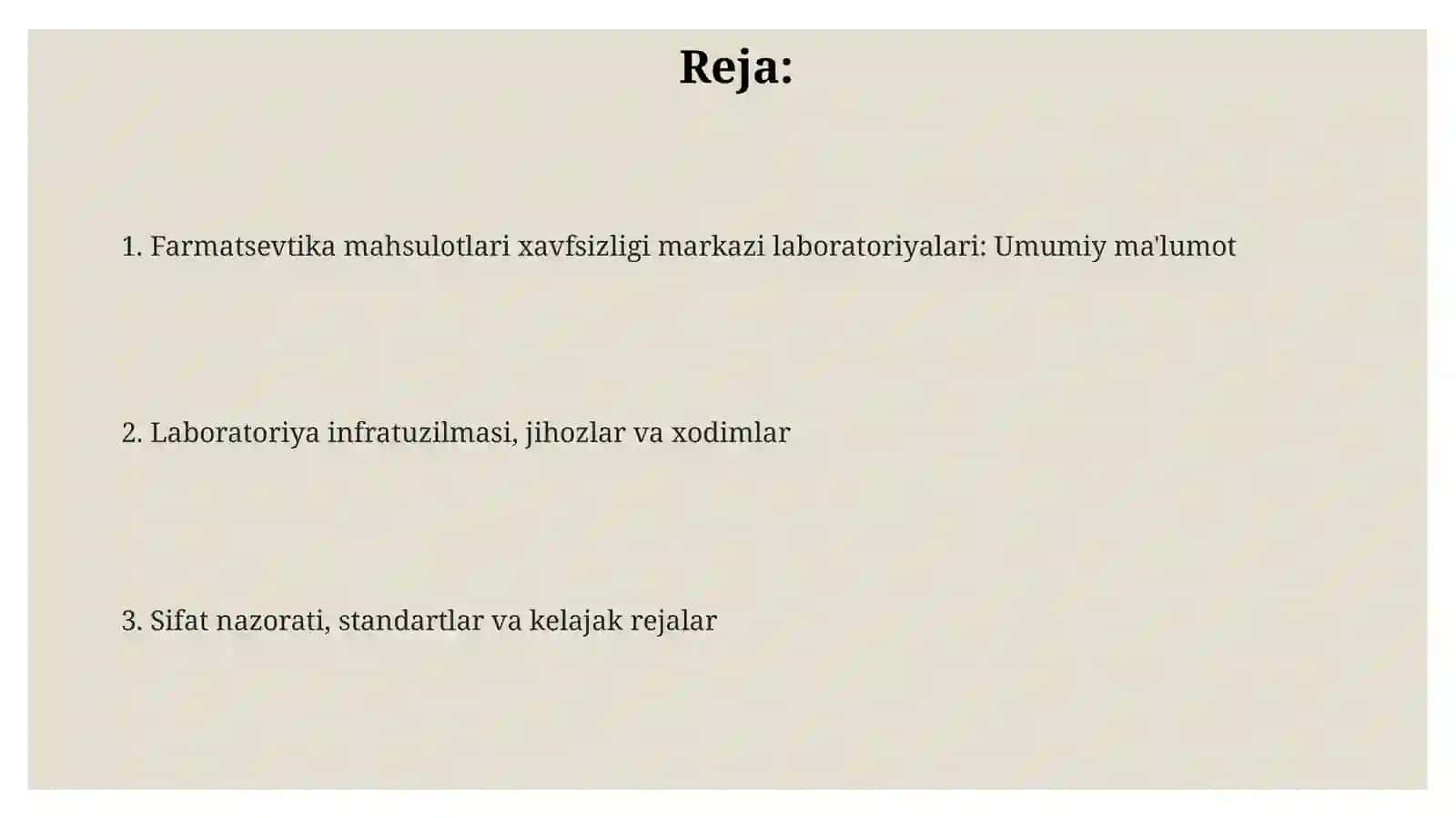 Farmatsevtika mahsulotlari xavfsizligi markazining laboratoriyalari haqida ma’lumot 2