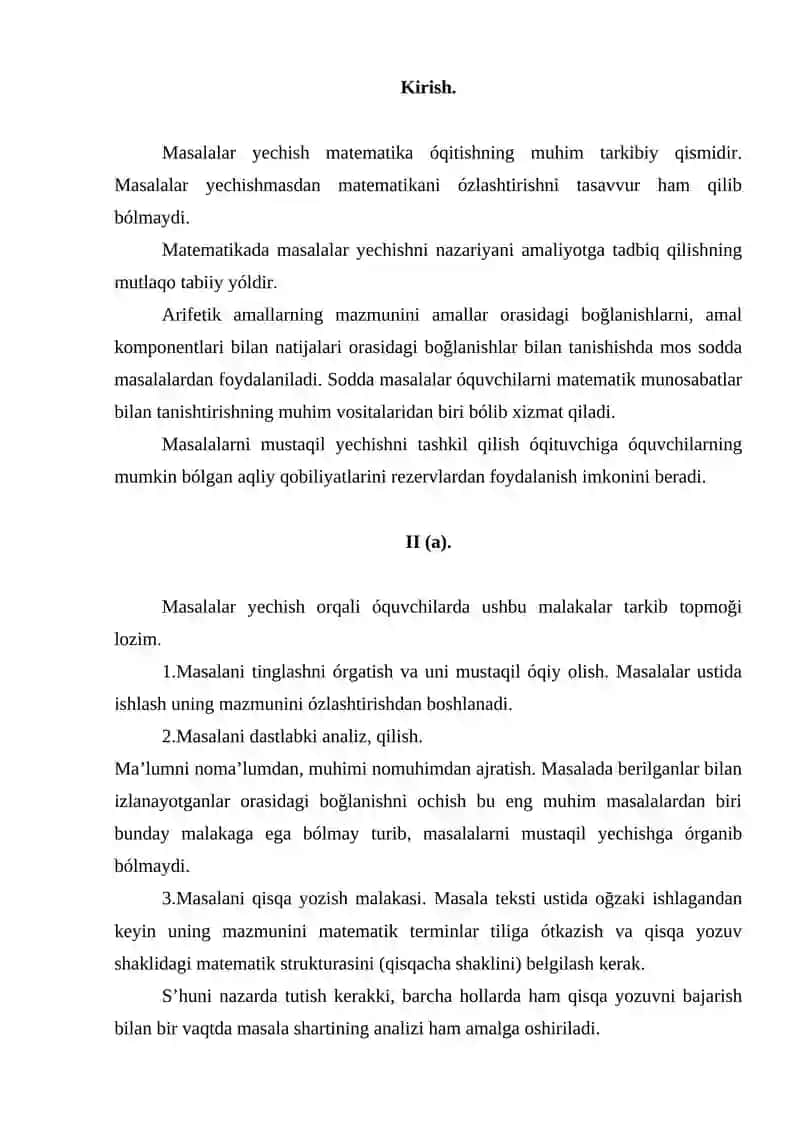 Sodda masalalar yechish 2