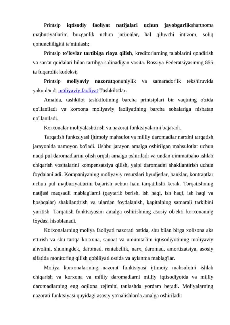KORXONALAR MOLIYAVIY VA ULARNI TASHKIL QILISH 2