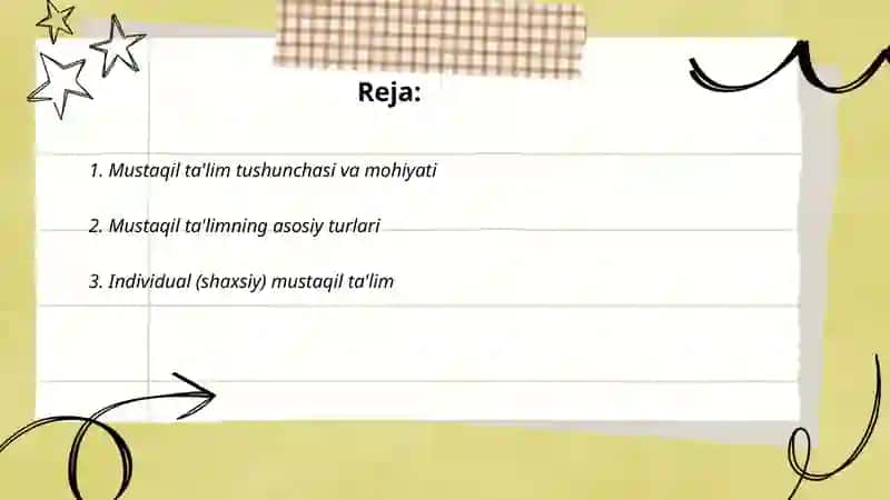 Mustaqil ta'lim,uning turlari 2