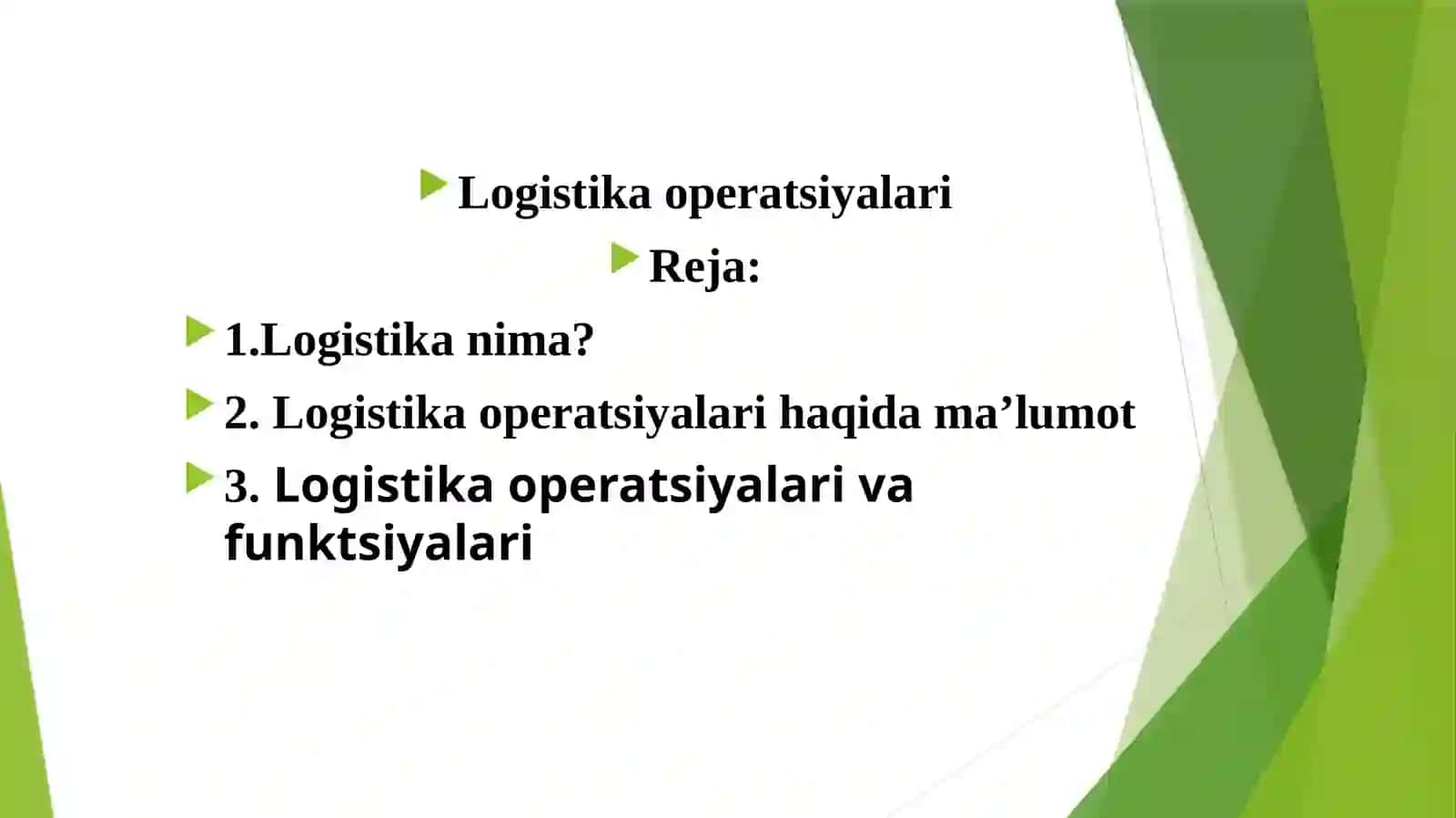 Logistika operatsiyalari 2