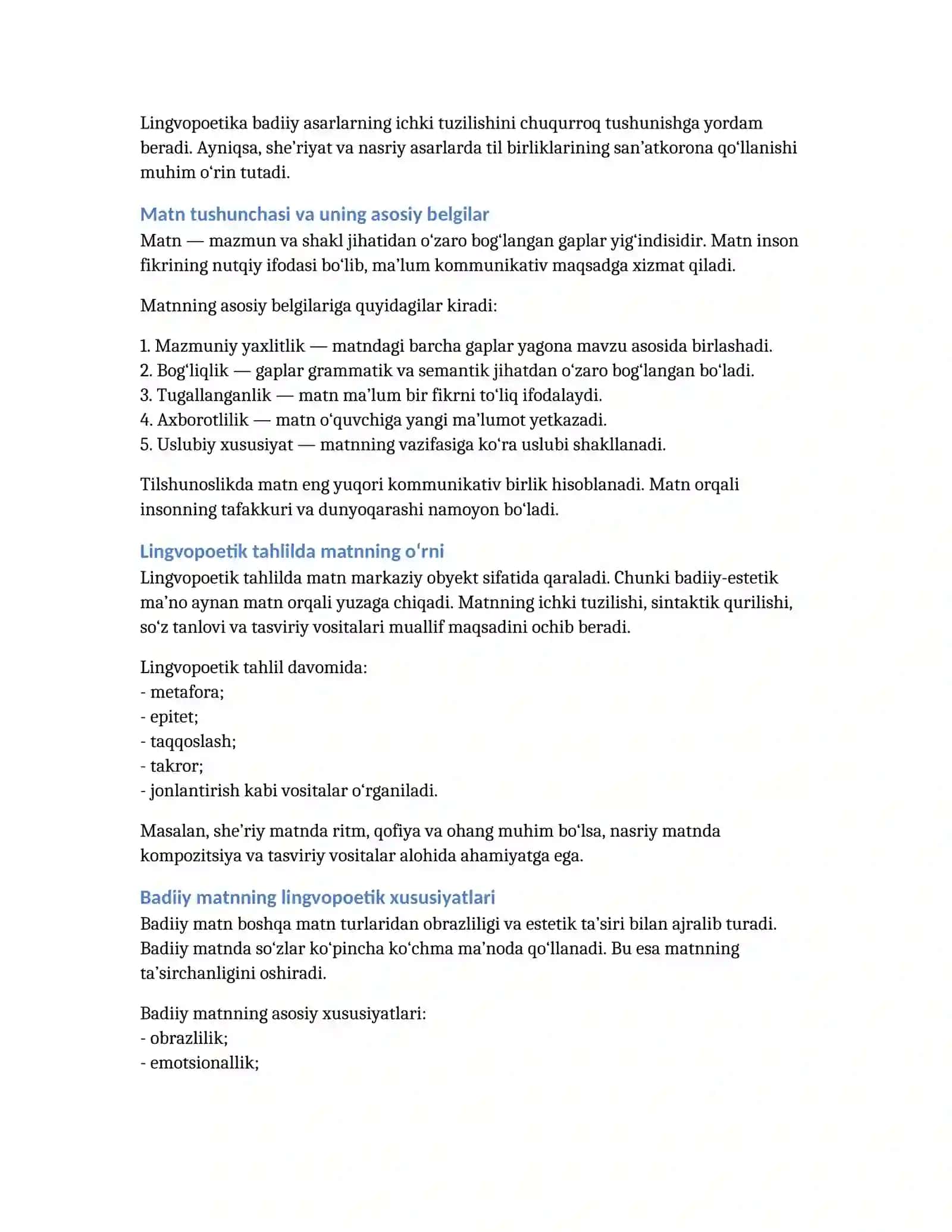 Lingvopoetikada matn tushunchasi 2