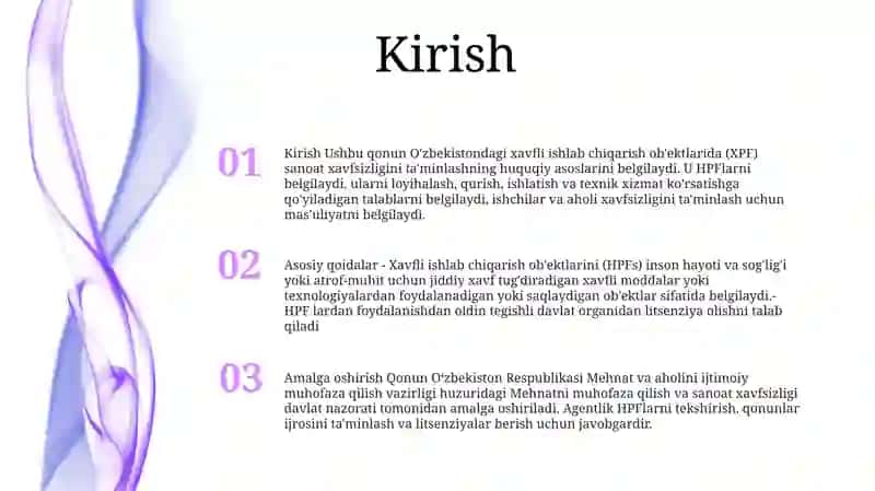 Xavfli Ishlab Chiqarish Obektlarining Sanoat Xavfsizligi To'G'Risidagi Qonun 2