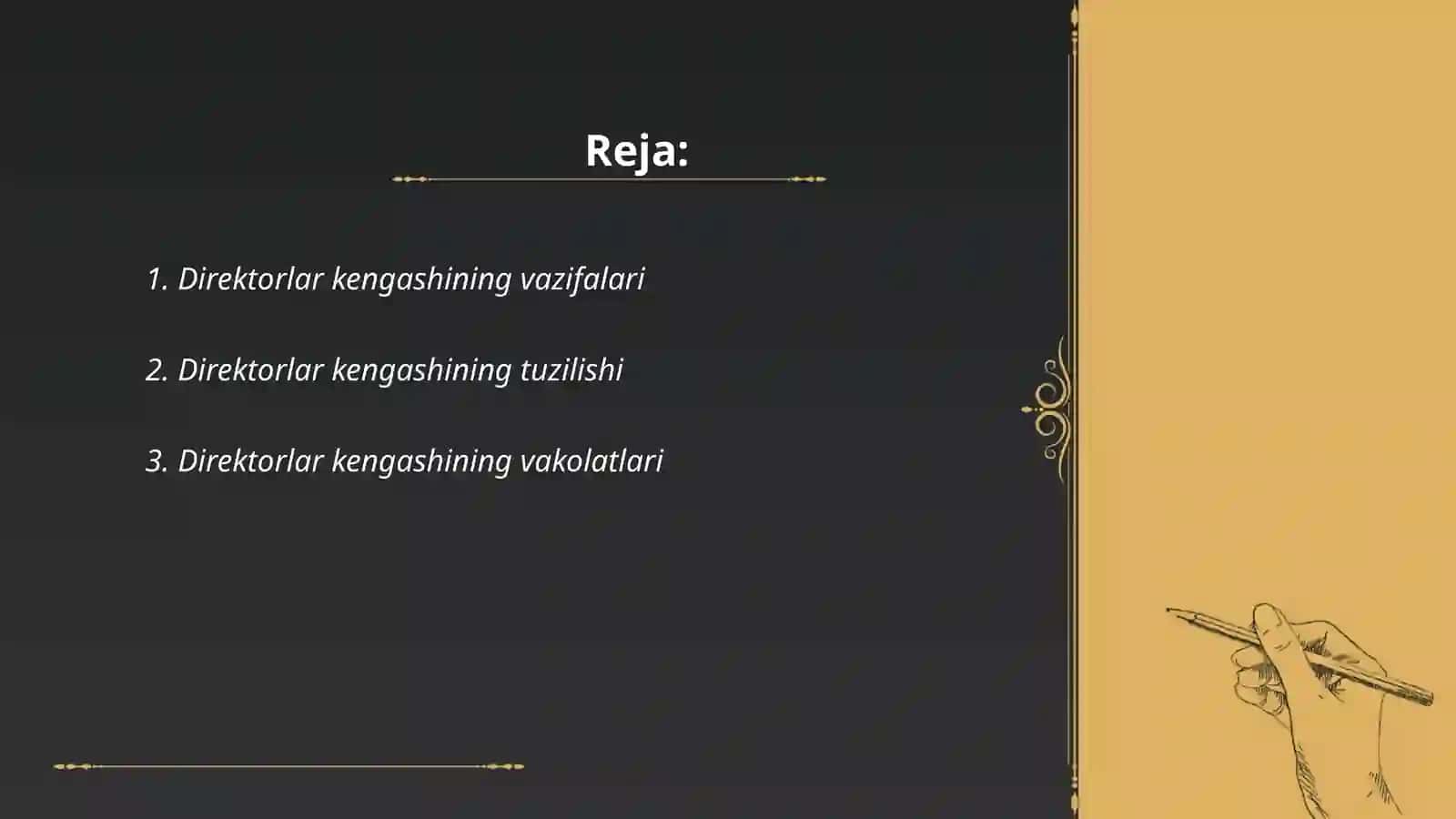 Direktorlar kengashining vazifalari 2