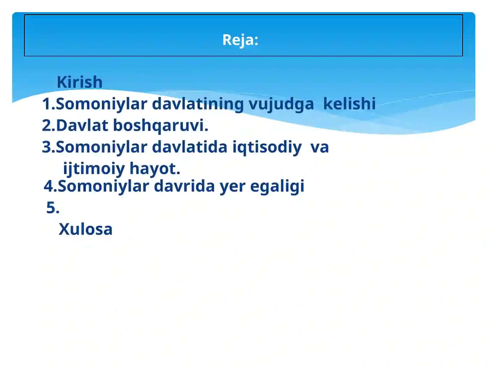 O’zbekiston tarixi fanidan maruza uchun tayyorlagan SLAYD 2