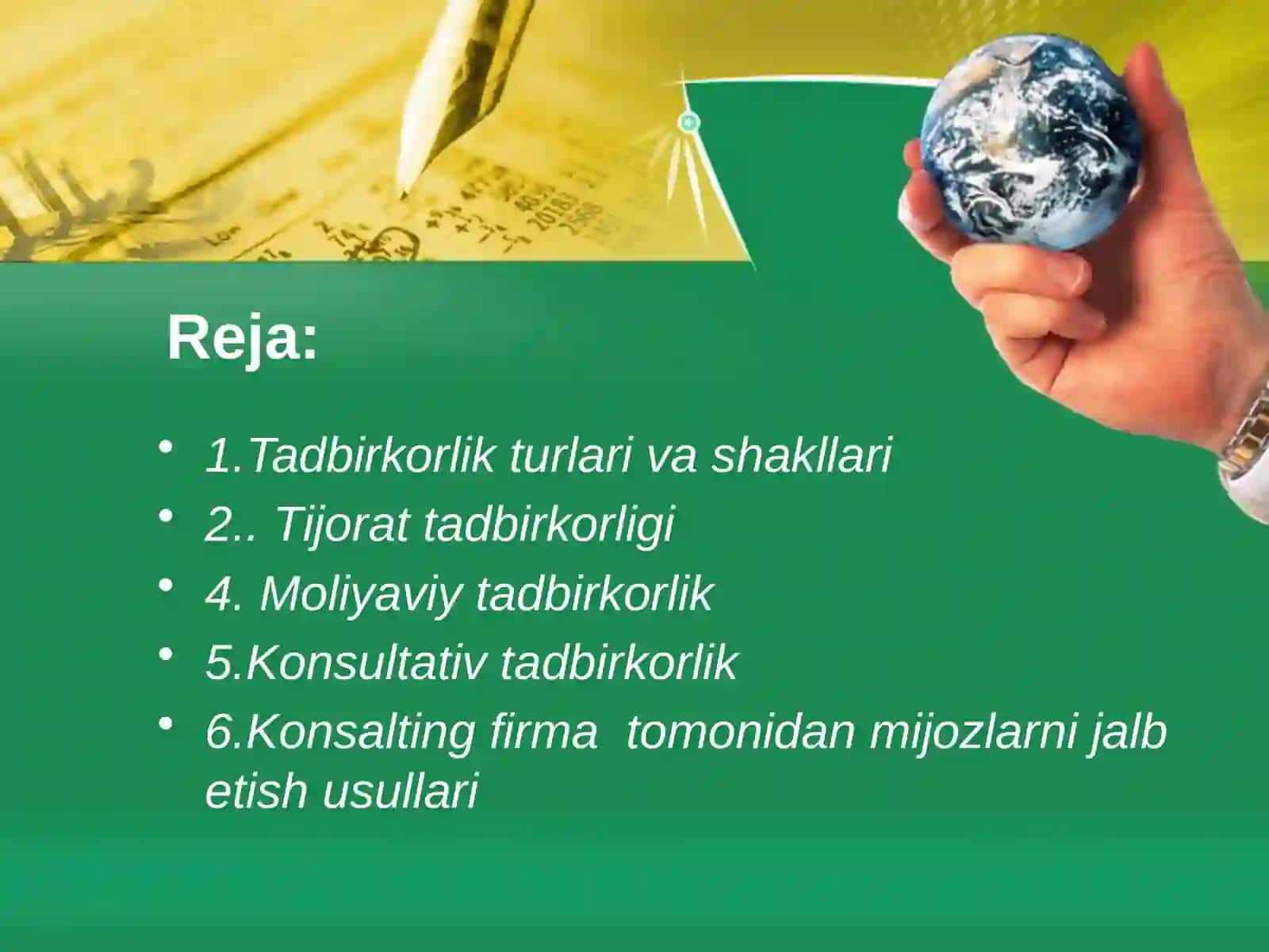 Tadbirkorlik faoliyati shakllari, ularni tashkil etish va boshqarishning bozor tizimi 2