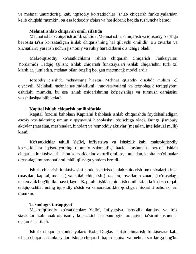 Makroiqtisodiy Indikatorlarni Ishlab Chiqarish Funksiyalari Yordamida Tadqiq Qilish 2