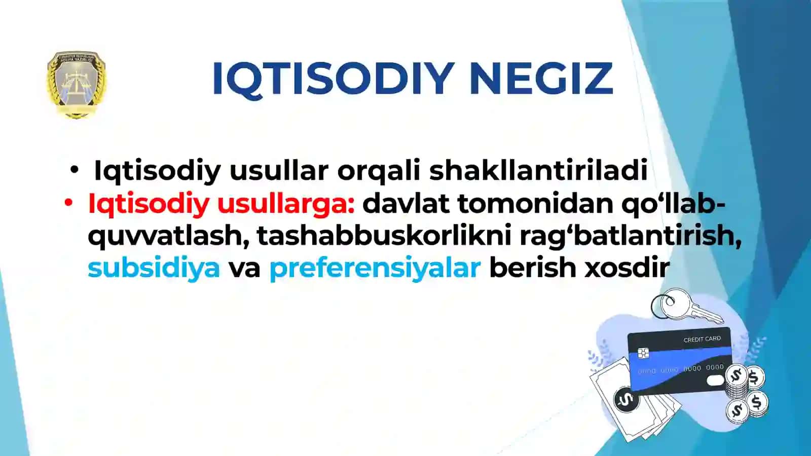 JAMIYATNING IQTISODIY NEGIZLARI 2