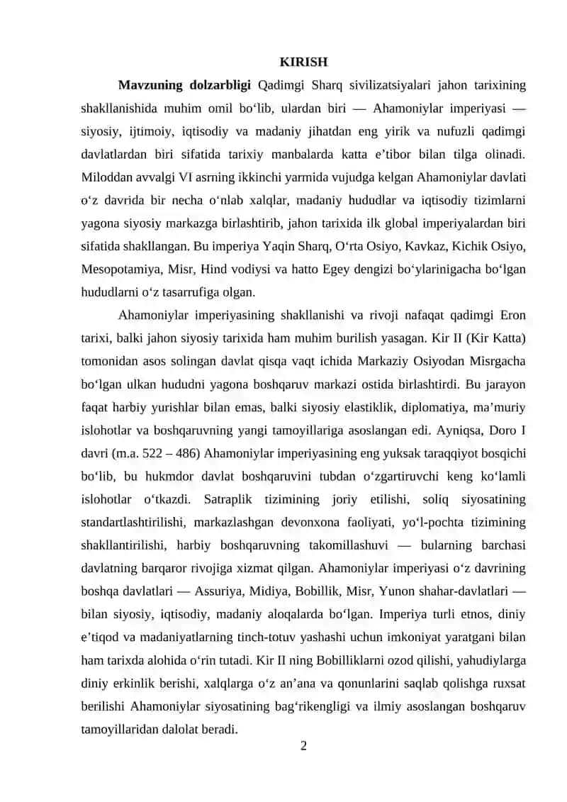 Ahamoniylar Imperiyasi tarixi 2