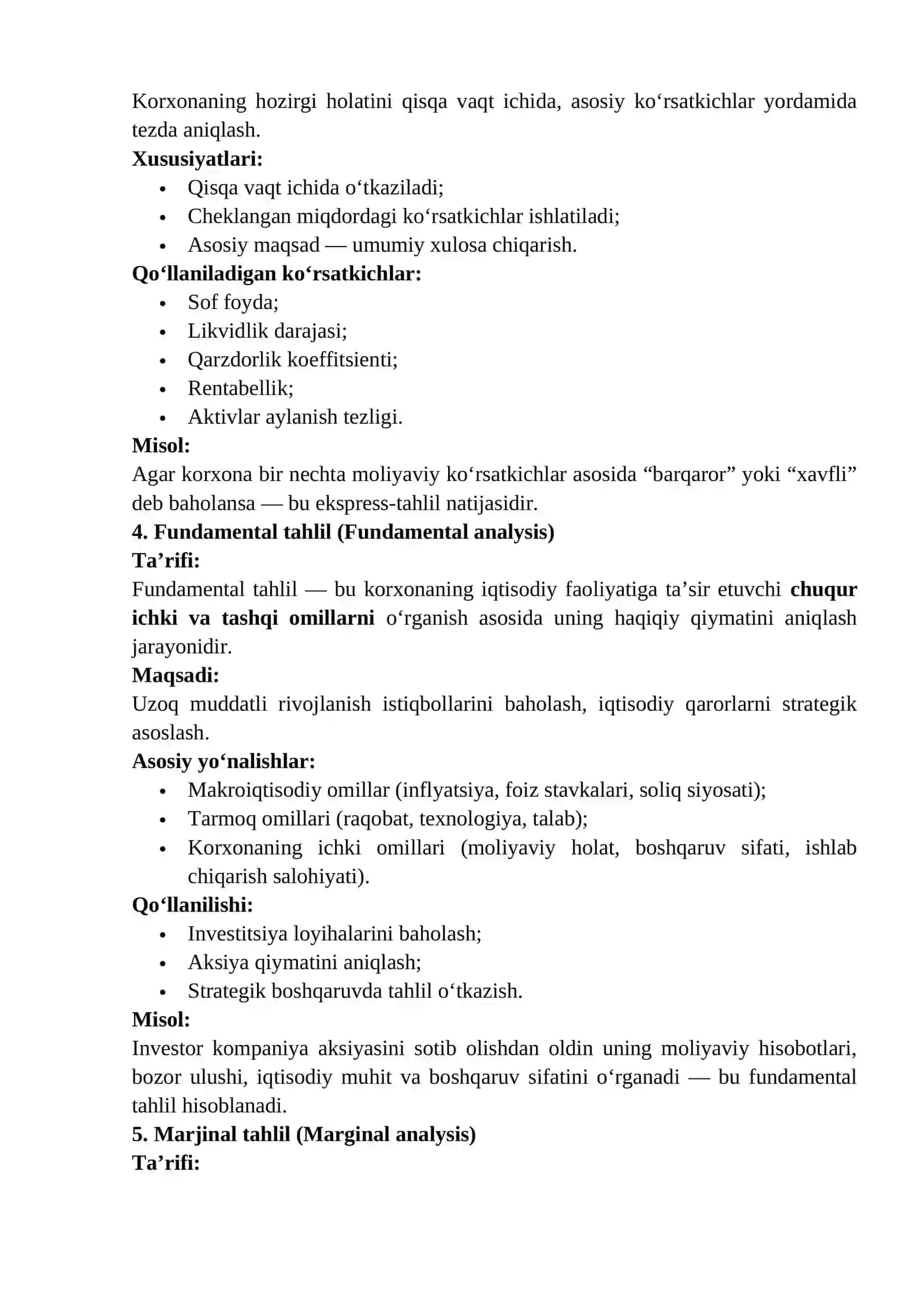 Taqqoslama tahlil (Comparative analysis) 2