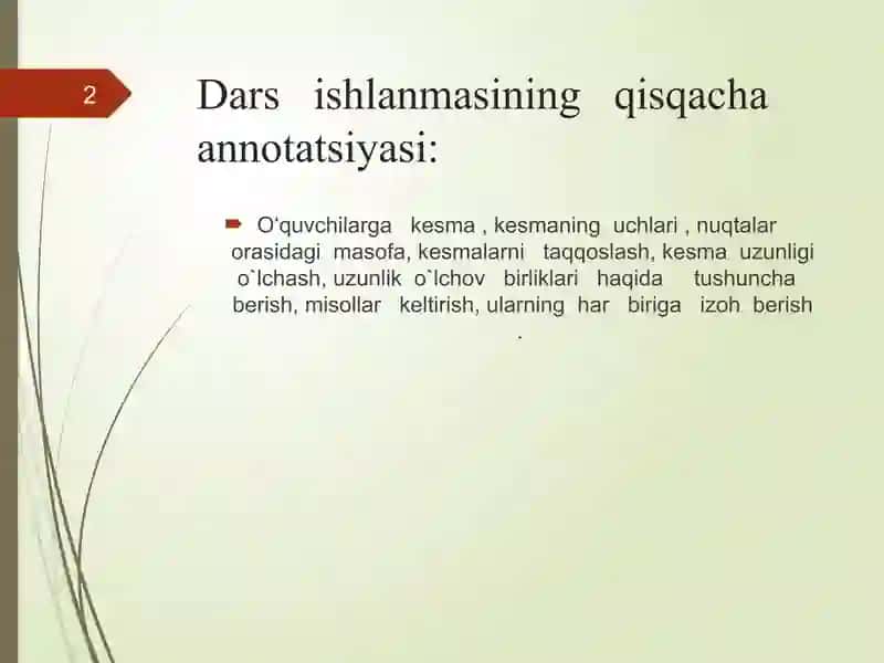 Geometriyaning sodda elementlarini o'qitish metodikasi 2