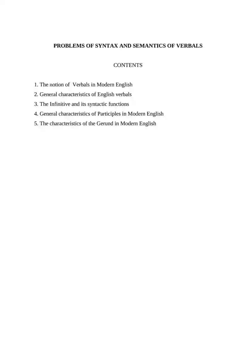 PROBLEMS OF SYNTAX AND SEMANTICS OF VERBALS 2