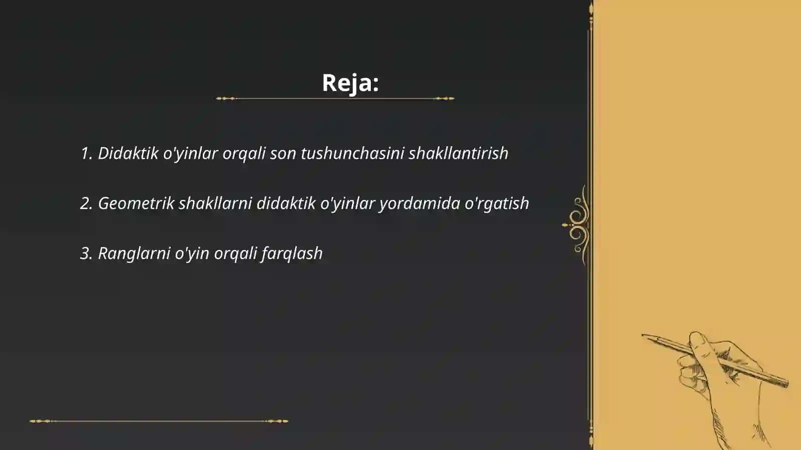 Maktabgacha ta’lim tarbiyalanuvchilarini ilk matematik tasavvurlarini uyģotishda didaktik o'yinlardan foydalanish 2
