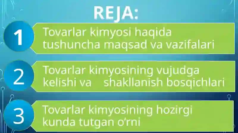 Tovarlar kimyosi 2