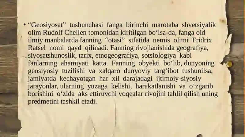 Geosiyosiy tizimlar 2