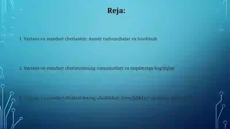Dispersiyavao'rtachakvadratiktafovutxossalari 2