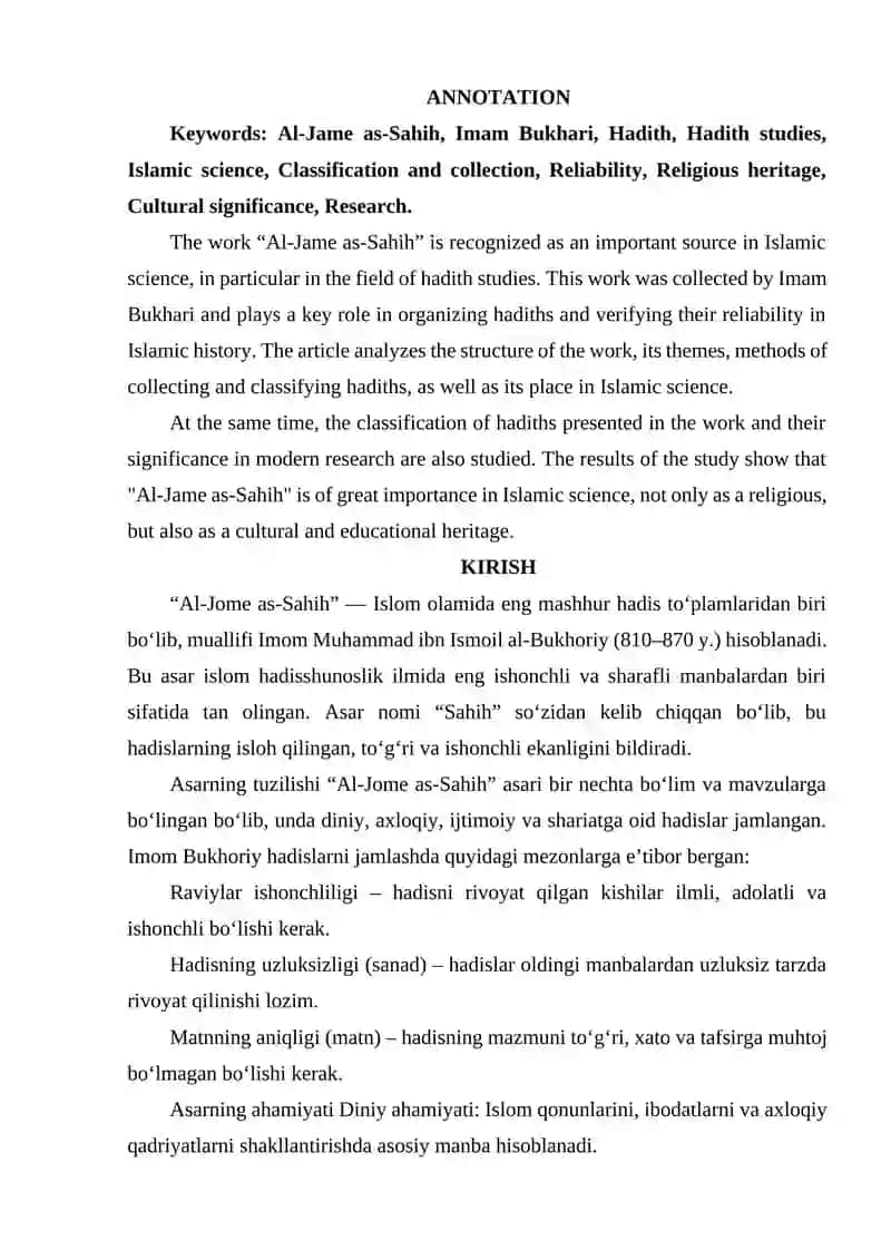 AL-JOME AS-SAHIH ASARI 2