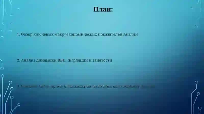 Анализ макроэкономических показателей страны Англия 2