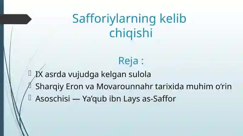Safforiylarning kelib chiqishi 2