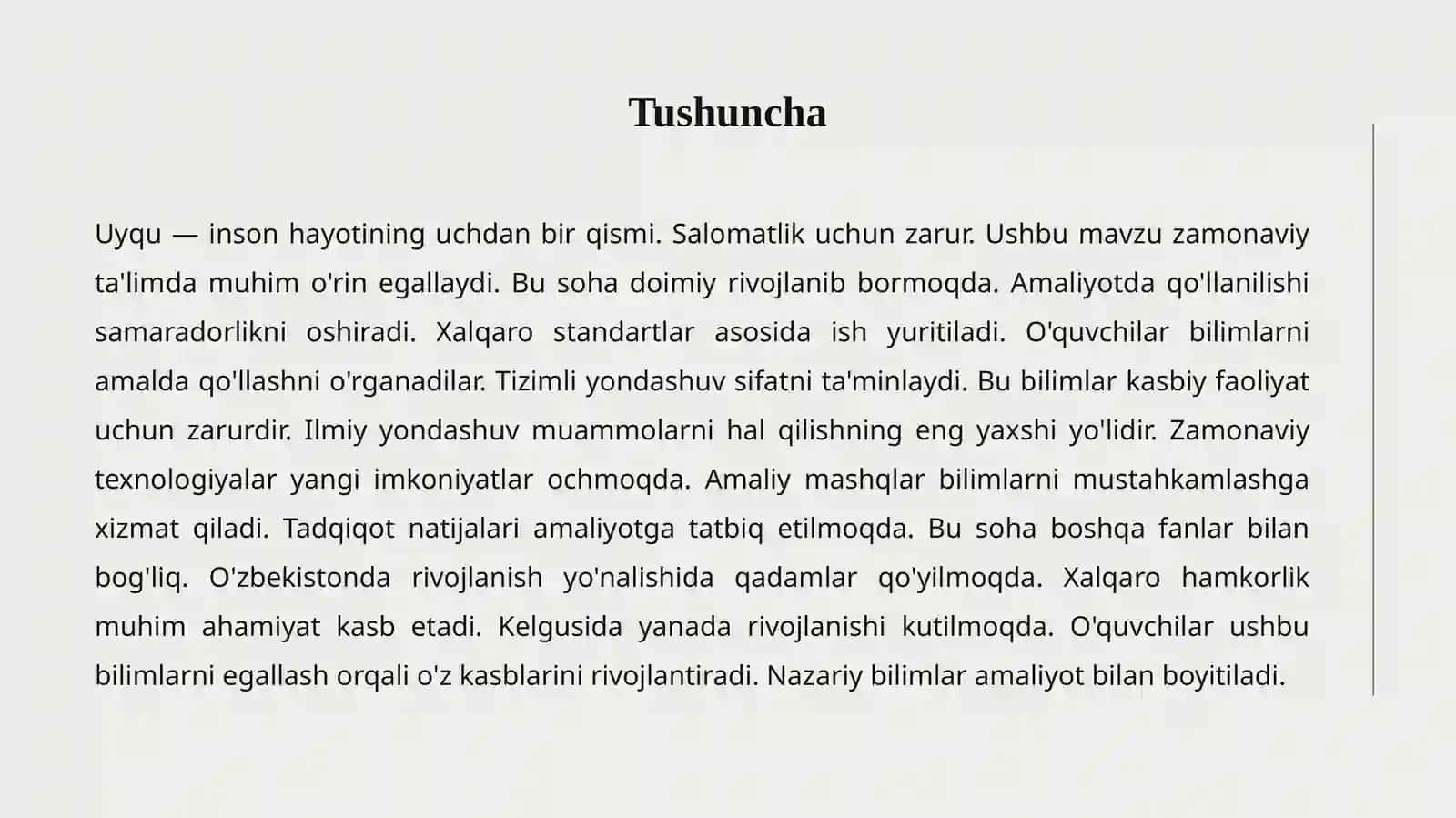 UYQUNING AHAMIYATI 2