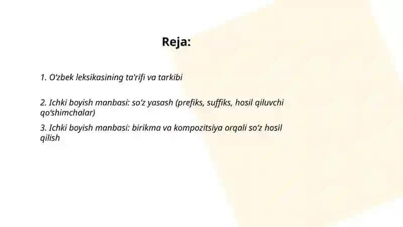 O‘zbek tili leksikasining boyish manbalari 2
