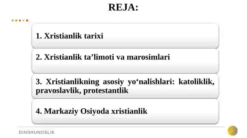 XRISTIAN DINI TARIXI VA ASOSIY GʻOYALARI 2