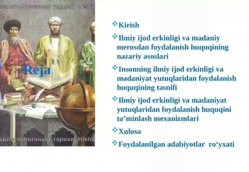 Insonning ilmiy jodirkinligi va madaniyat yutuqlaridan foydalanish huquqi tasnifi 2