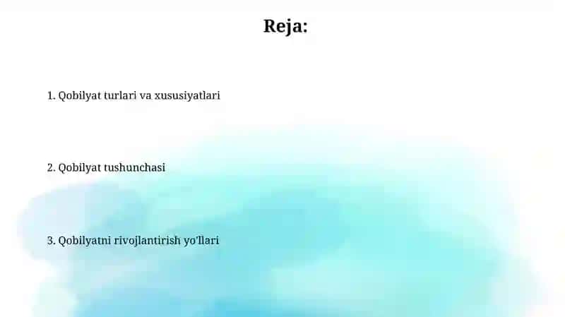 Qobilyat Haqida Tushuncha 2