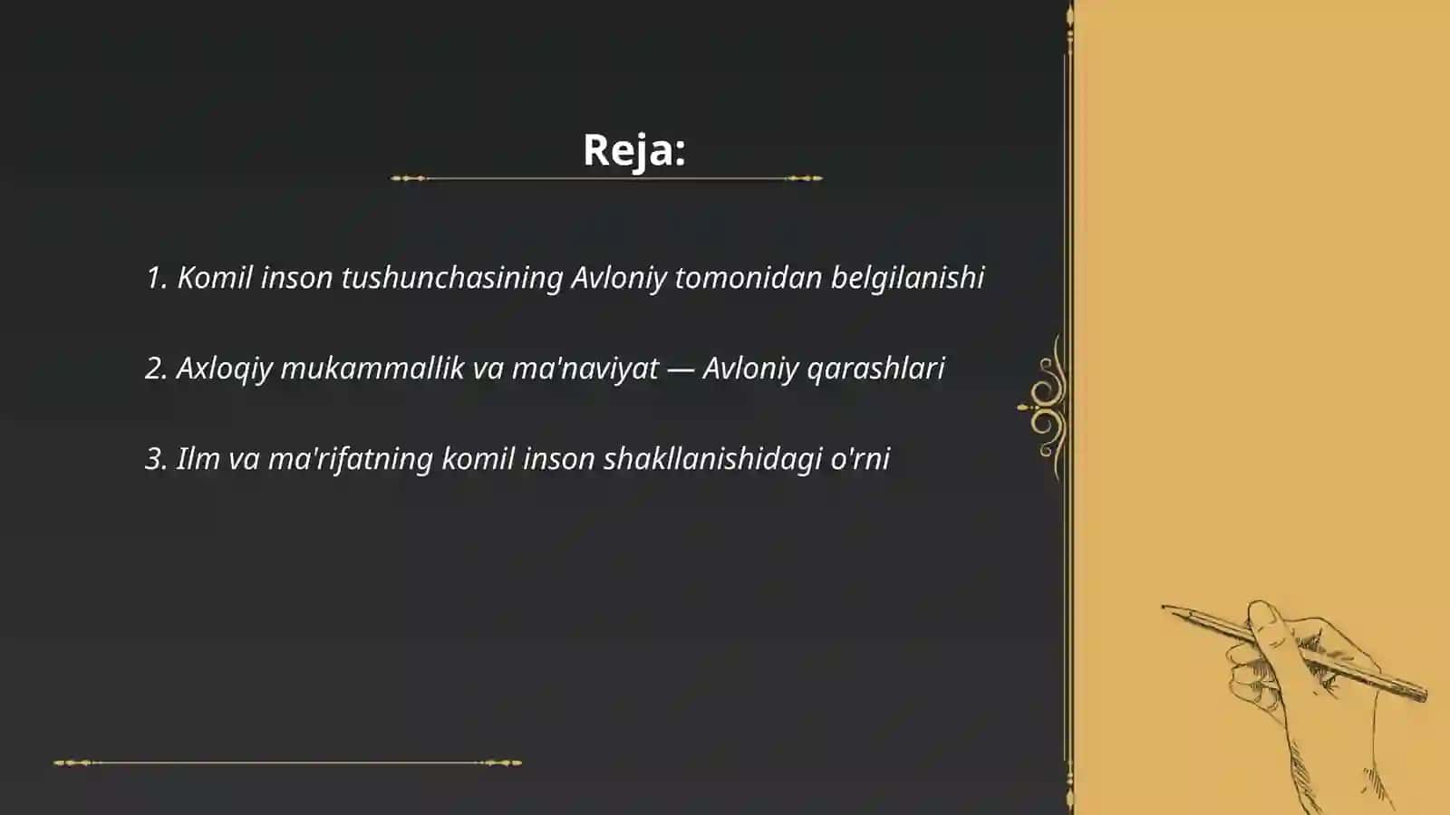 Komil inson tushunchasining Avloniy tomonidan belgilanishi 2