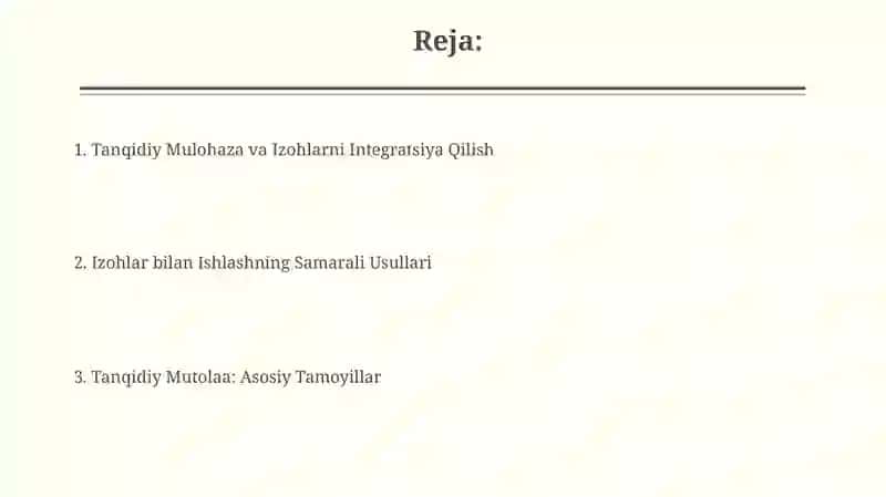 Tanqidiy oʻqish va eslatmalar bilan ishlash 2
