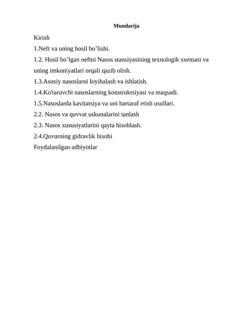 Neft va gaz geologiyasi kurs loyihasi 2
