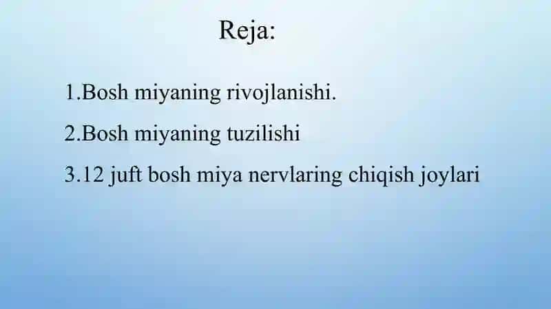 Bosh miya nervlari 2