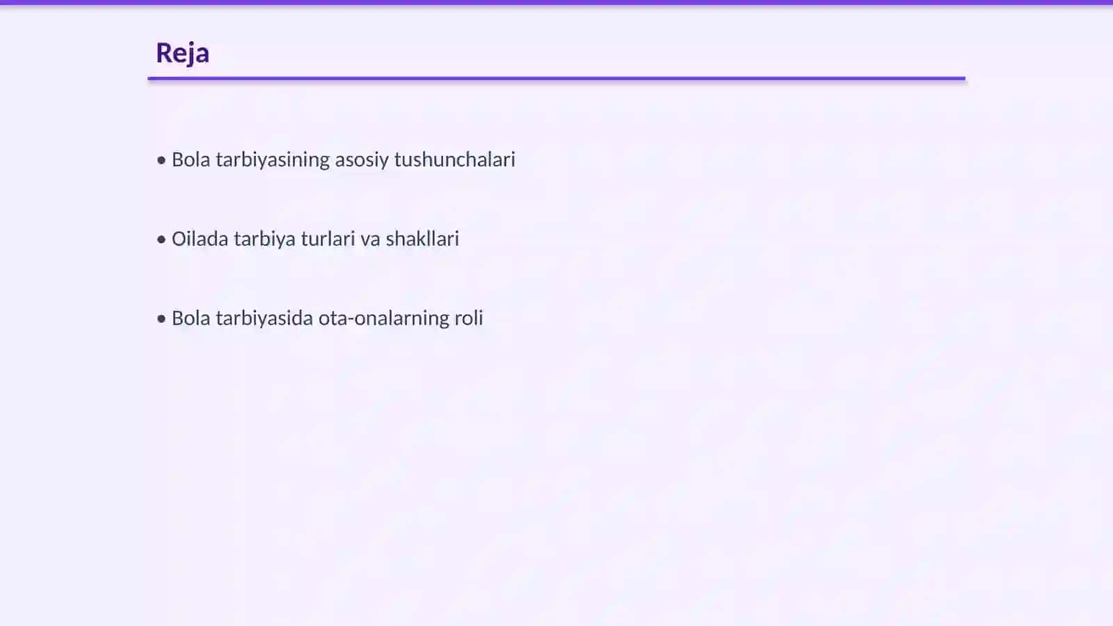 Oilada bola tarbiyasi toifalari va oqibatlari 2