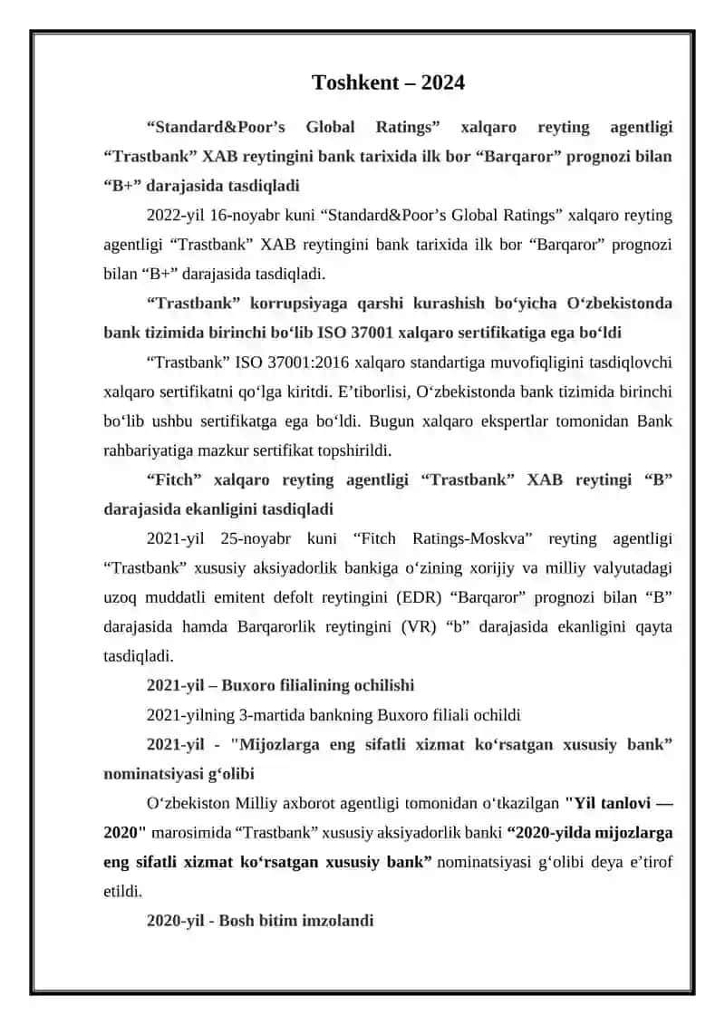 OʼZBEKISTON RESPUBLIKASI BANKLARIDA DEPOZIT OPERATSIYALARI 2