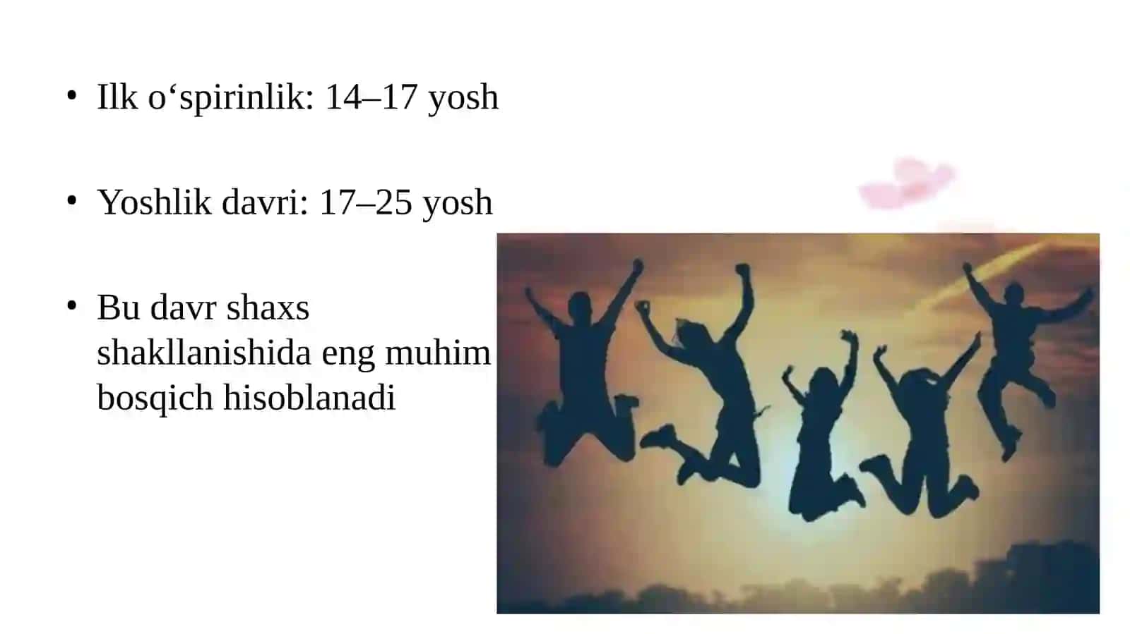 ILK O‘SPIRINLIK VA YOSHLIK DAVRIDA PSIXIK RIVOJLANISH 2