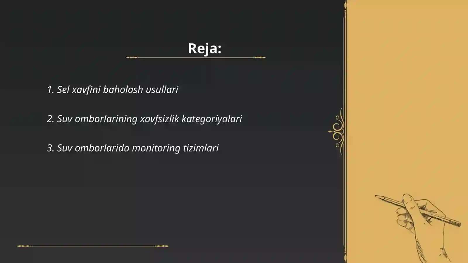 Sel va Suv Omborlarining Xavfsizlik Kategoriyalari 2
