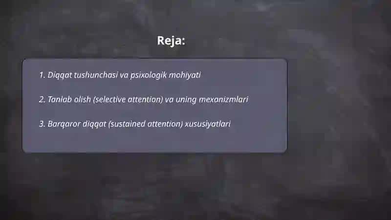 Diqqat va uning turlari 2
