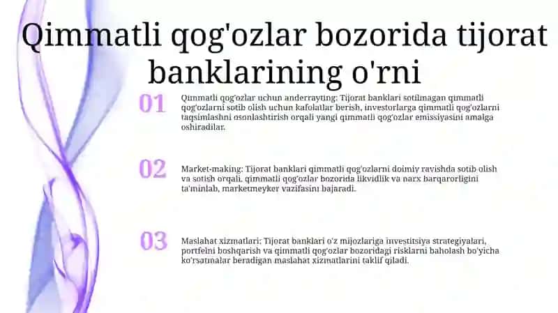 Tijorat Banklarining Qimmatli QogʻOzlar Bozoridagi Operatsiyalari 2