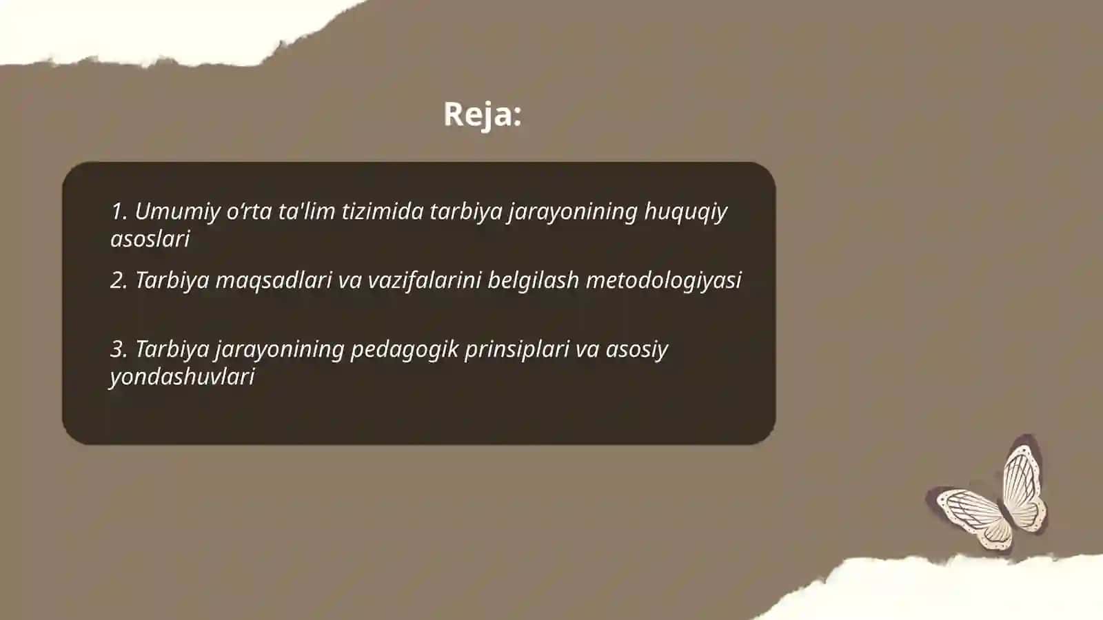 Umumiy o'rtta ta'lim tizimida tarbiya jarayonini tashkil etishning uziga xosligi 2