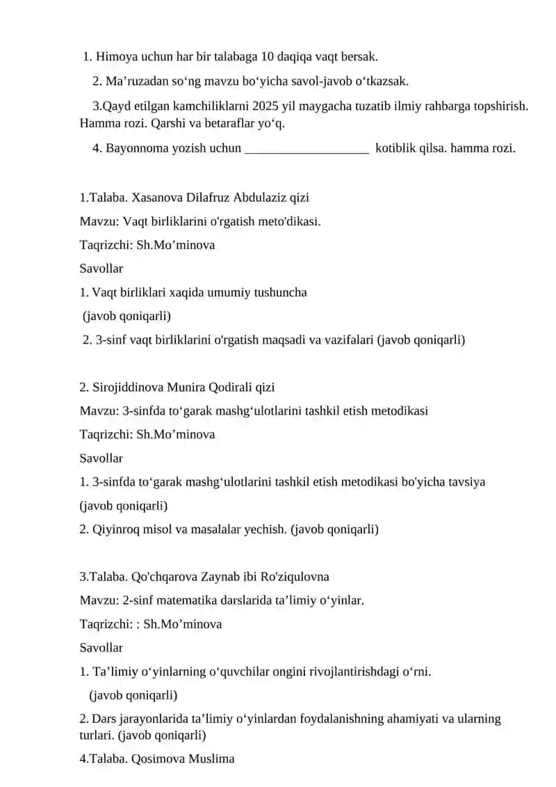 Matematika o’qitish metodikasi 2