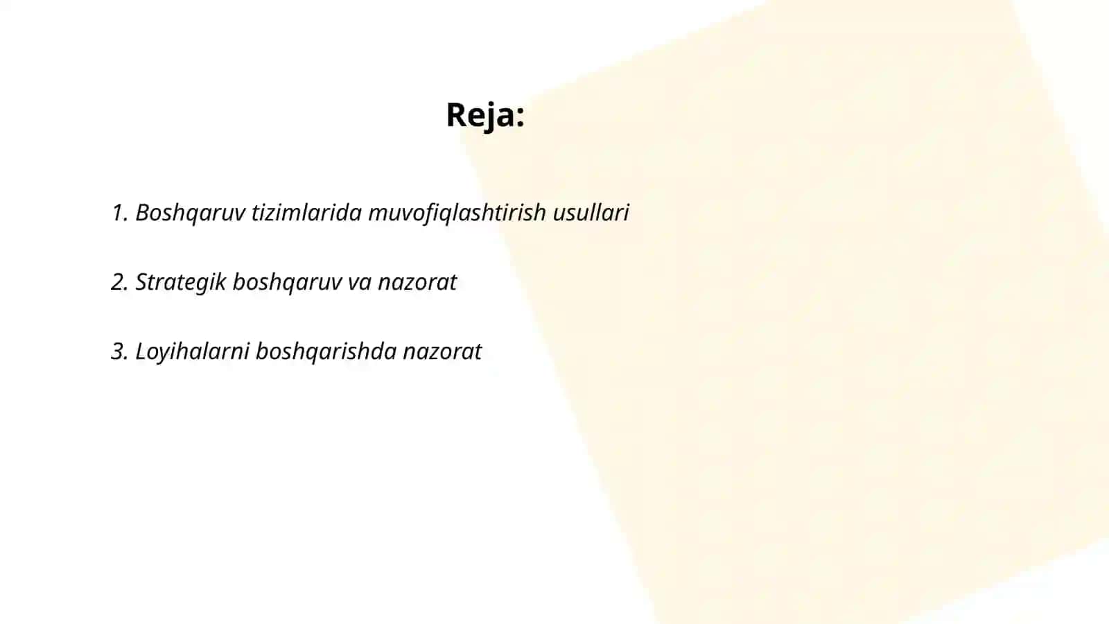 Boshqaruvda muvofiqlashtirish va nazorat 2