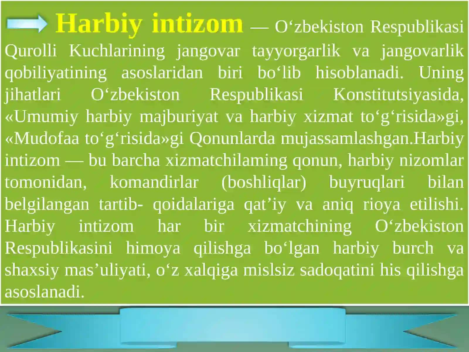 Harbiyintizom va harbiy hizmatchilarning majburyatlari 2