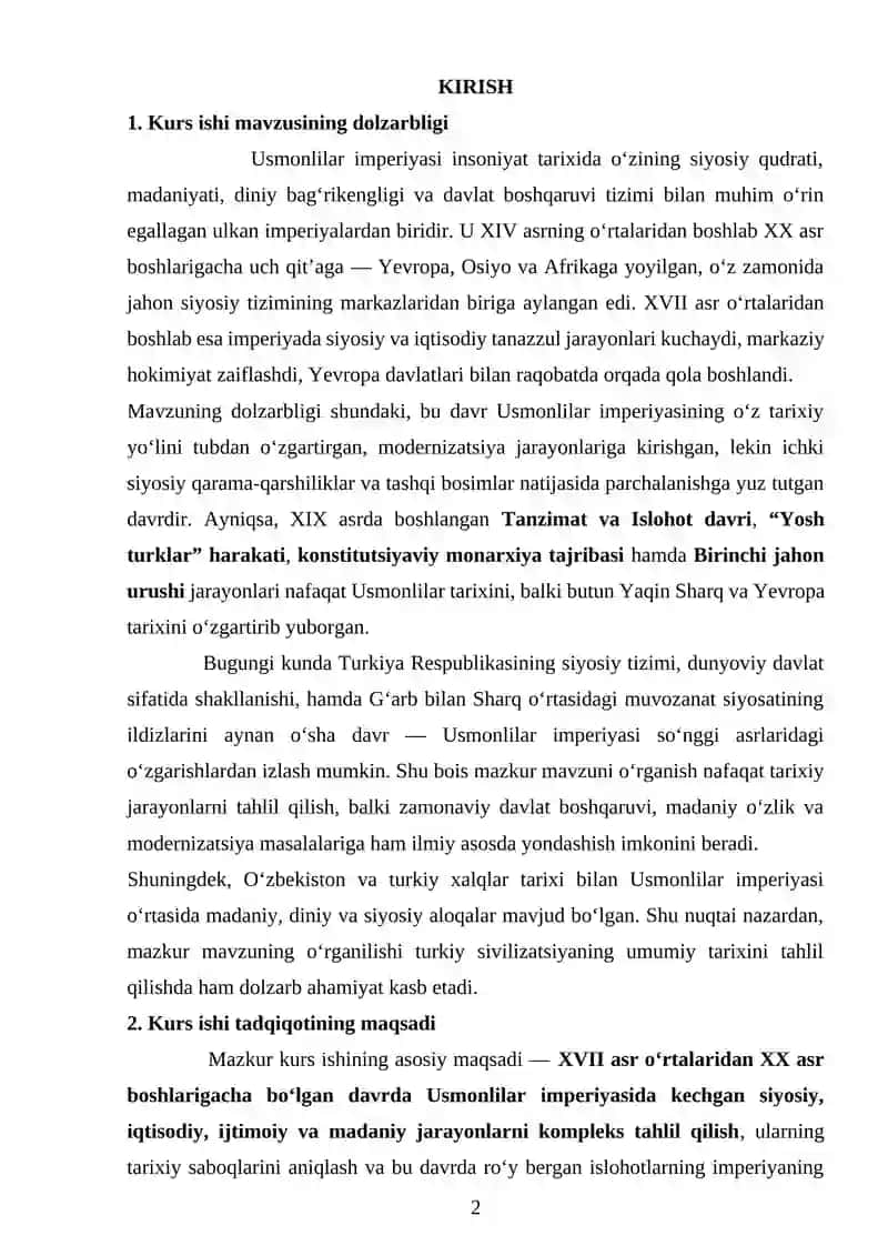 XVII ASRNING O‘RTALARIDA USMONIYLAR IMPERIYASI 2