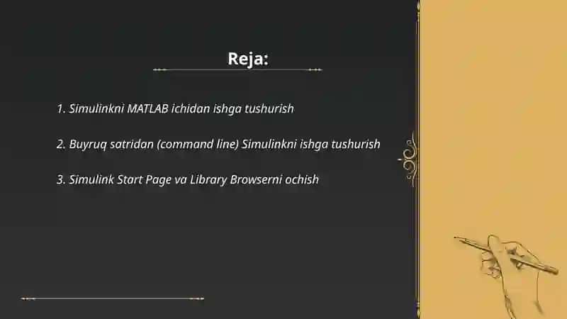Simulinkni ishga tushurish 2