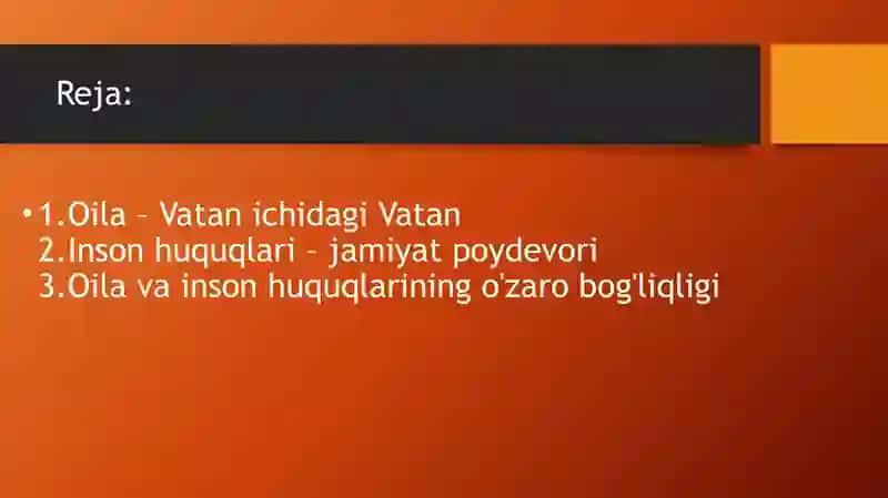 Oila Vatan ichra Vatan, Inson huquqlari jamiyat poydevori 2