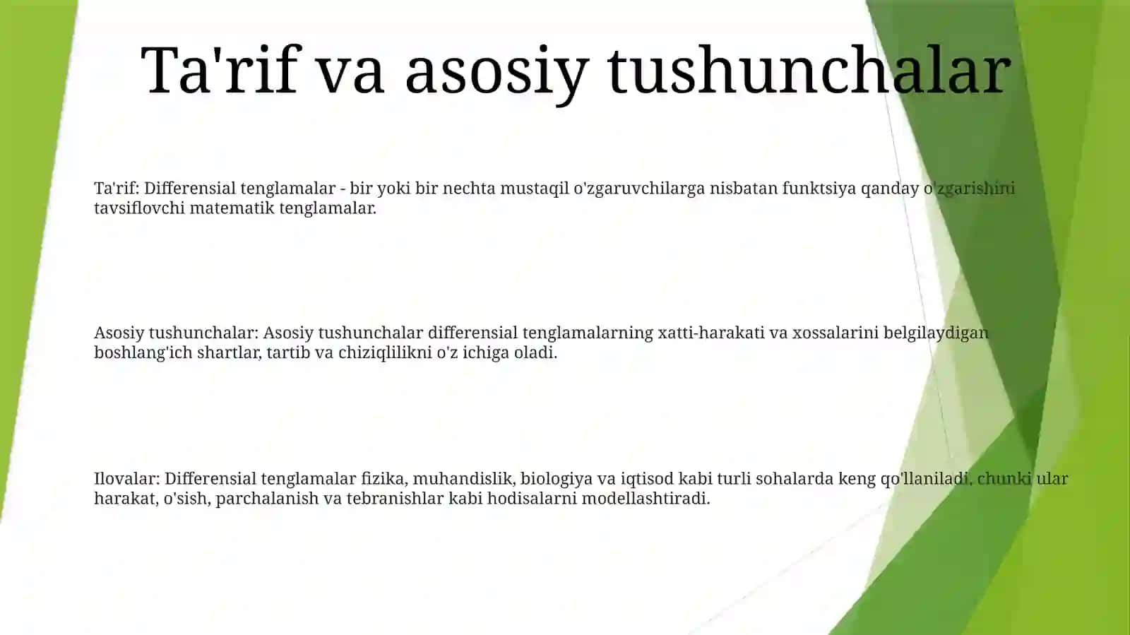 Differensial Tenglamalar Yordamida Turli Fanlarga Oid Masalalar Yechish 2