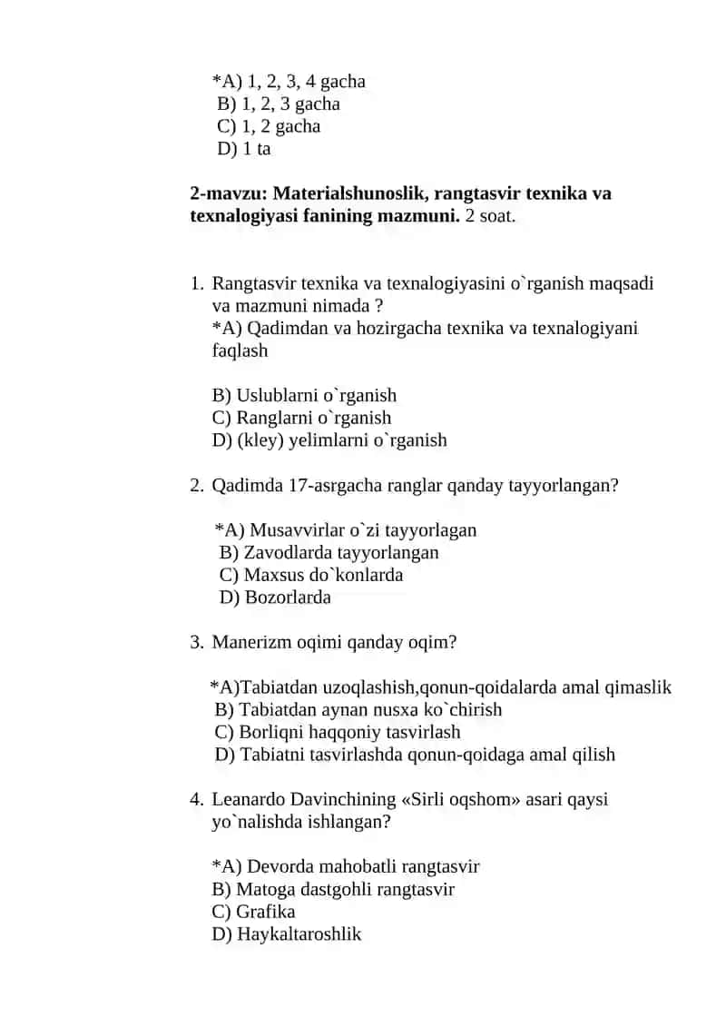 Materialshunoslik rang tasvir texnika va texnalogiyasi 2