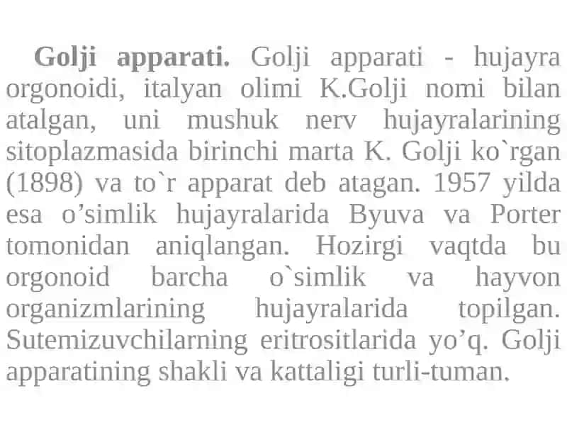 Golji Apparati Tuzulishi va Ularning Turlari 2